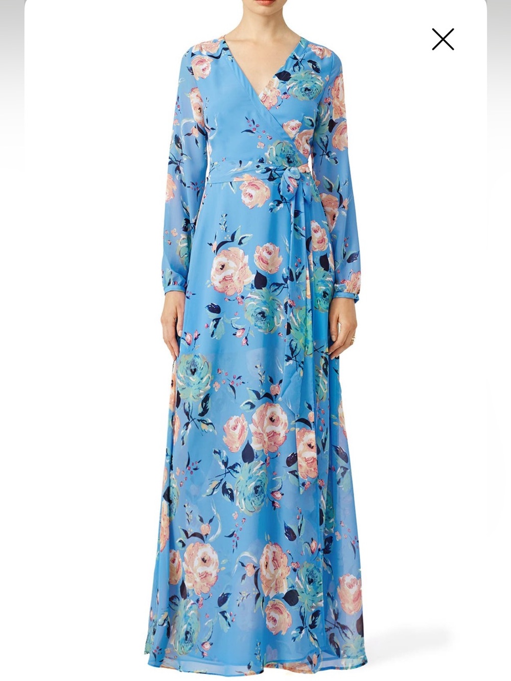 Aurora Yumi Kim wrap Floral Maxi Dress with Tie Waist